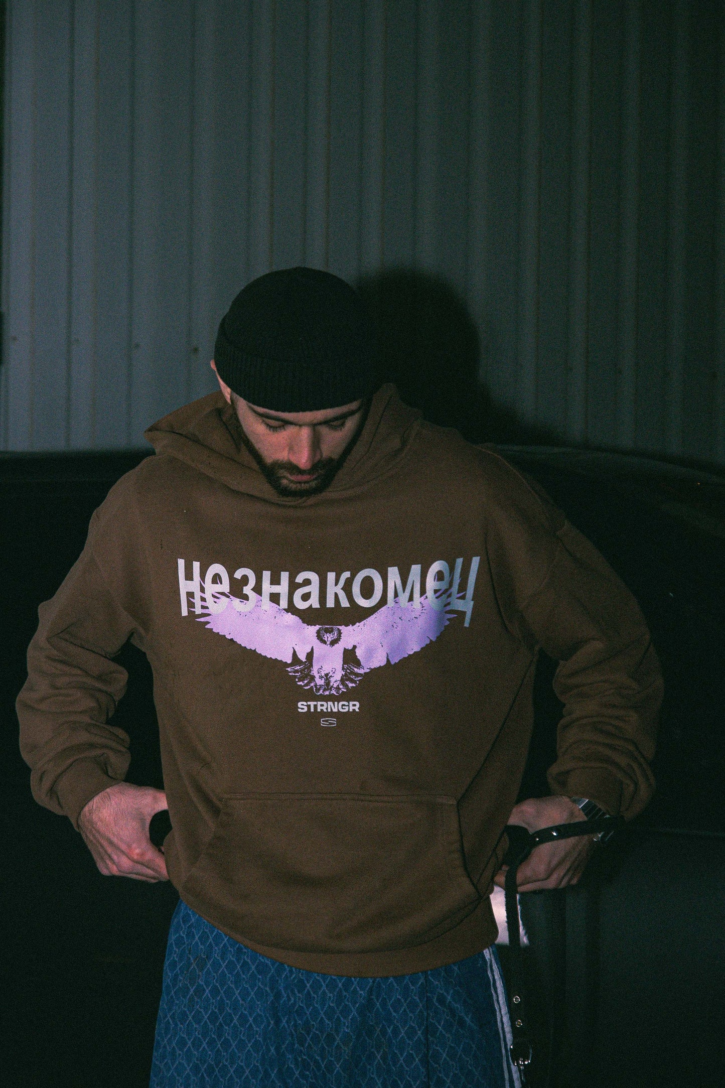 RUSSIAN EAGLE HOODIE BROWN